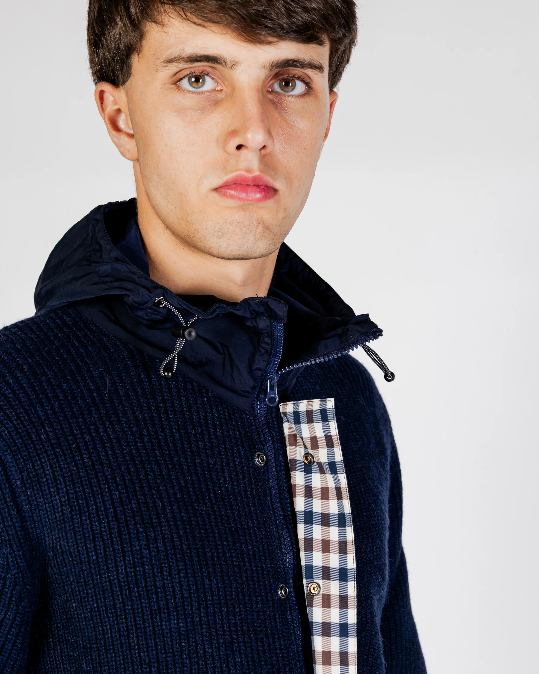 LAMBSWOOL HOODED FZ KNIT - Image 6